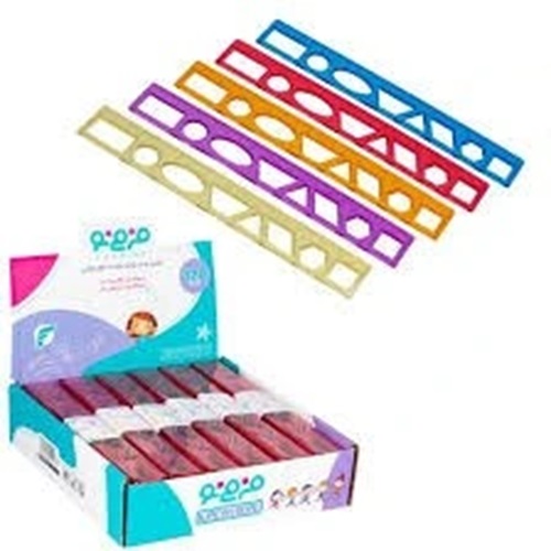خط کش 20 سانتی شابلون دار دوقلو فرمی نو