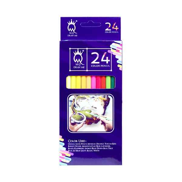 مداد 24 رنگ شش گوش مقوایی آرتیست ام کیو (6 عددی)